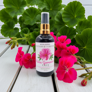 Olej do pielęgnacji ciała konopny Róża Geranium